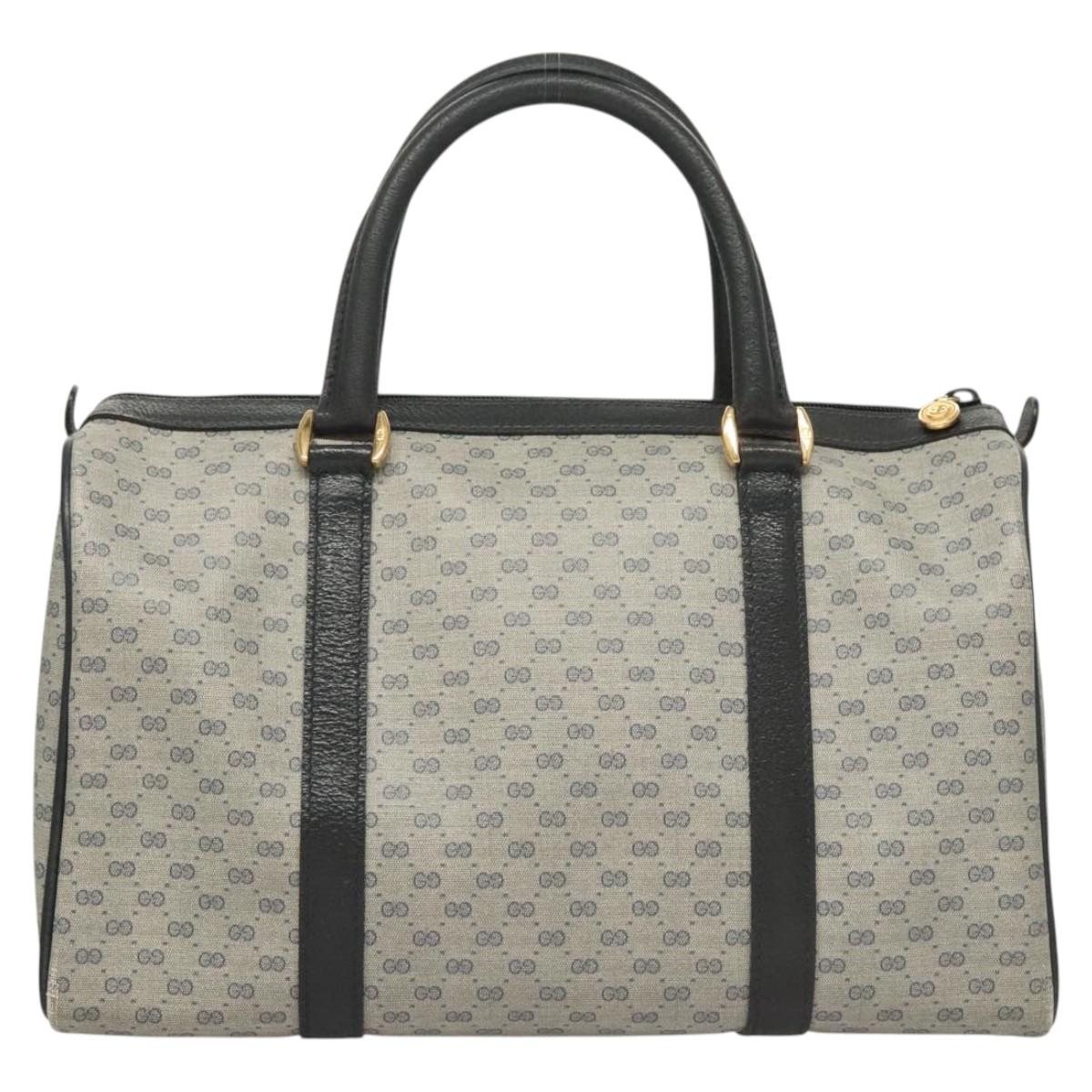 GUCCI Micro GG Supreme Sherry Line Bag PVC Navy Gold Red 40 02 007 Auth BA2011