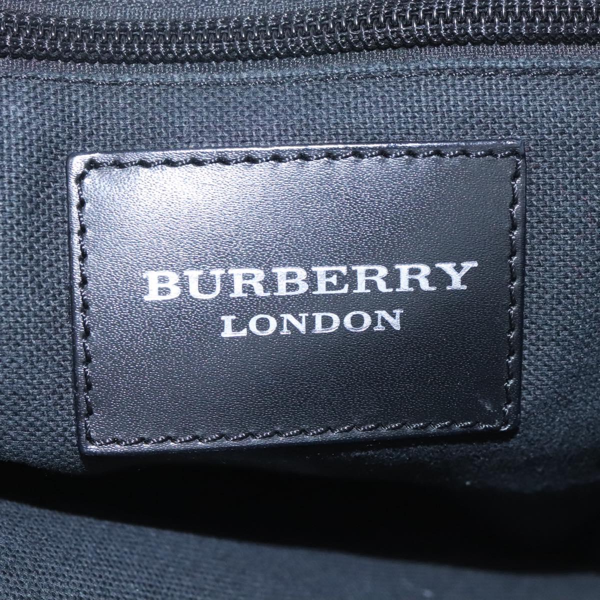 BURBERRY Shoulder Bag Leather White Silver Auth BA2015