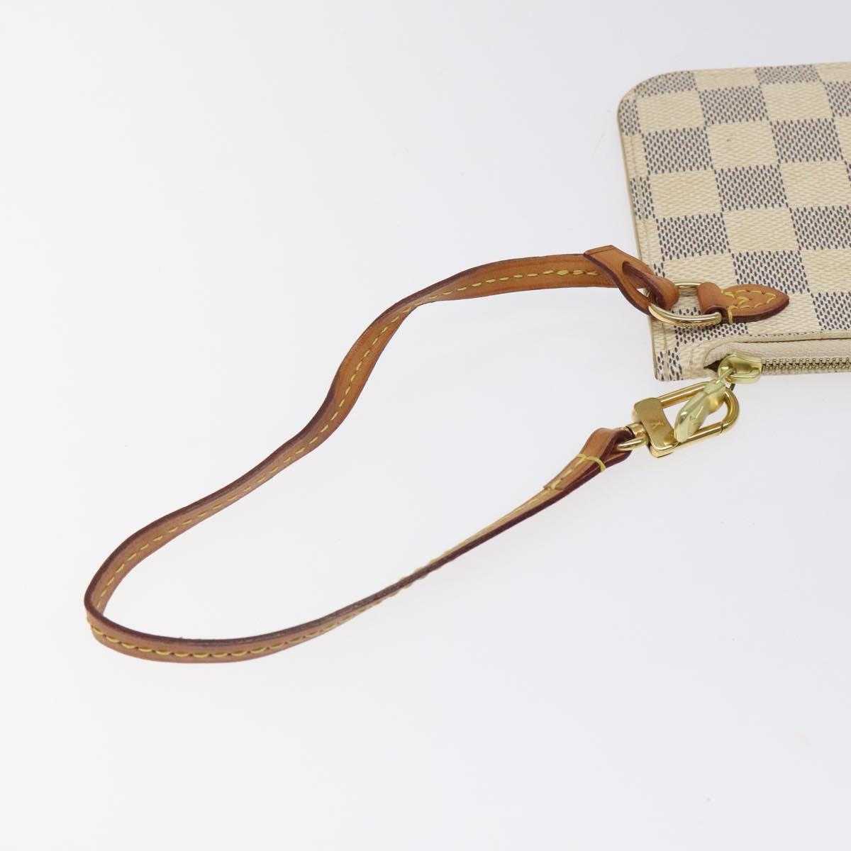 LOUIS VUITTON Damier Azur Neverfull PM Pouch Accessory Pouch LV Auth BA2020