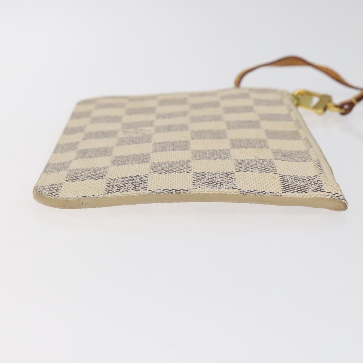 LOUIS VUITTON Damier Azur Neverfull PM Pouch Accessory Pouch LV Auth BA2020