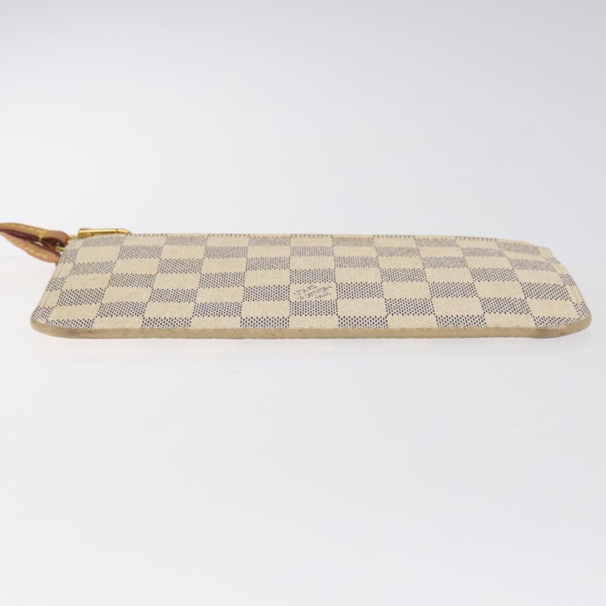 LOUIS VUITTON Damier Azur Neverfull PM Pouch Accessory Pouch LV Auth BA2020