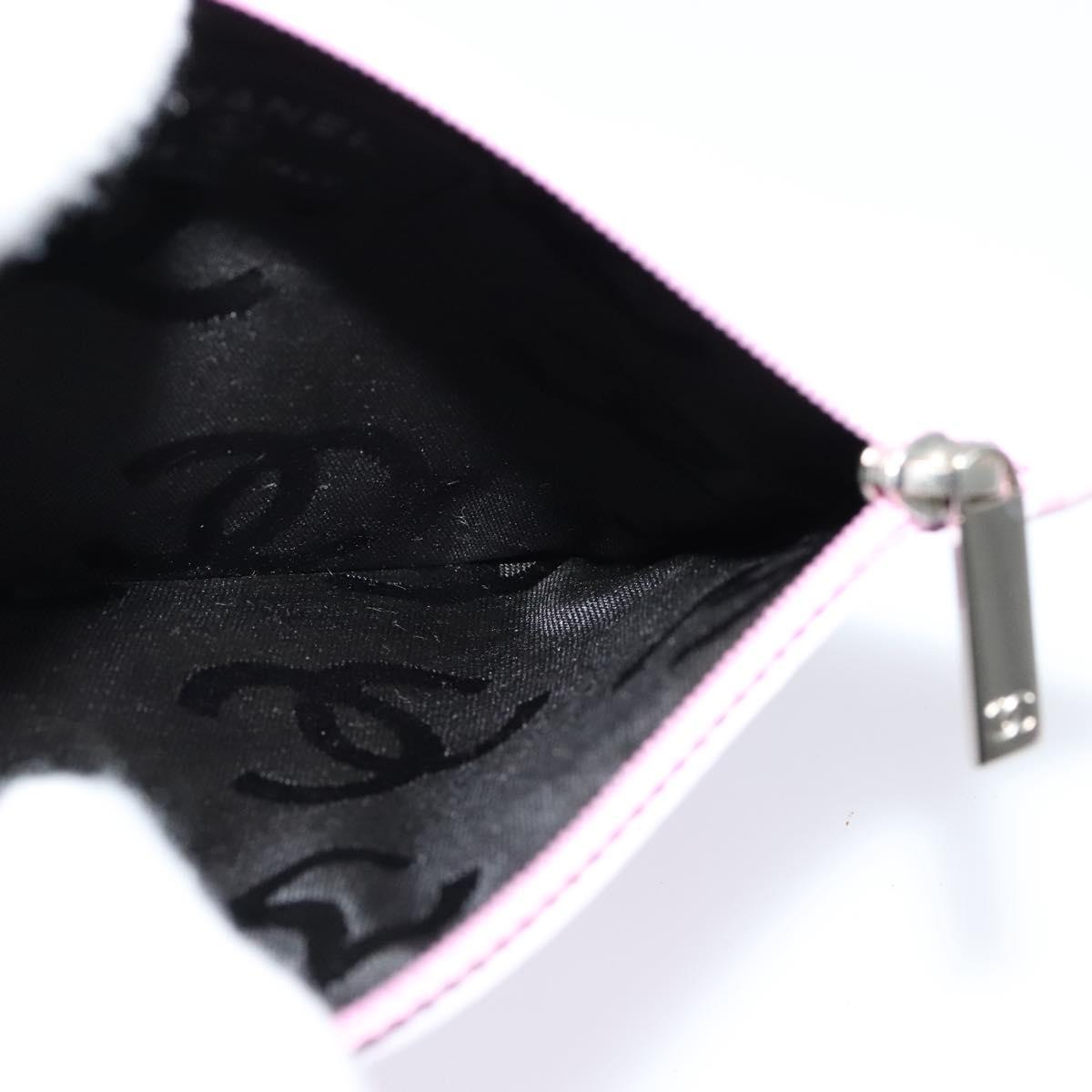 CHANEL Pouch Leather Pink CC Auth BA2026