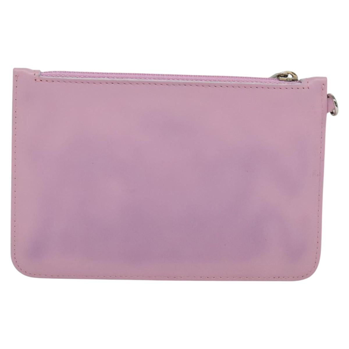 CHANEL Pouch Leather Pink CC Auth BA2026