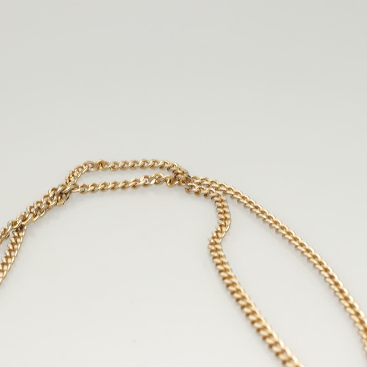 Christian Dior Chain Shoulder Bag Leather Black Gold Auth BA2045