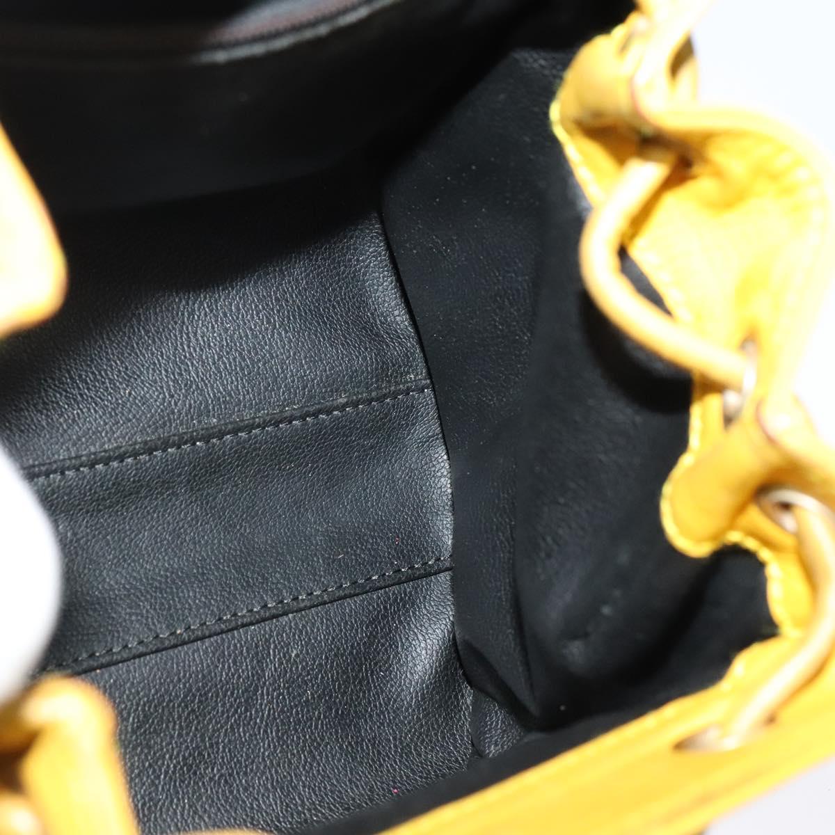 Christian Dior Backpack Leather Gold Yellow Auth BA2068