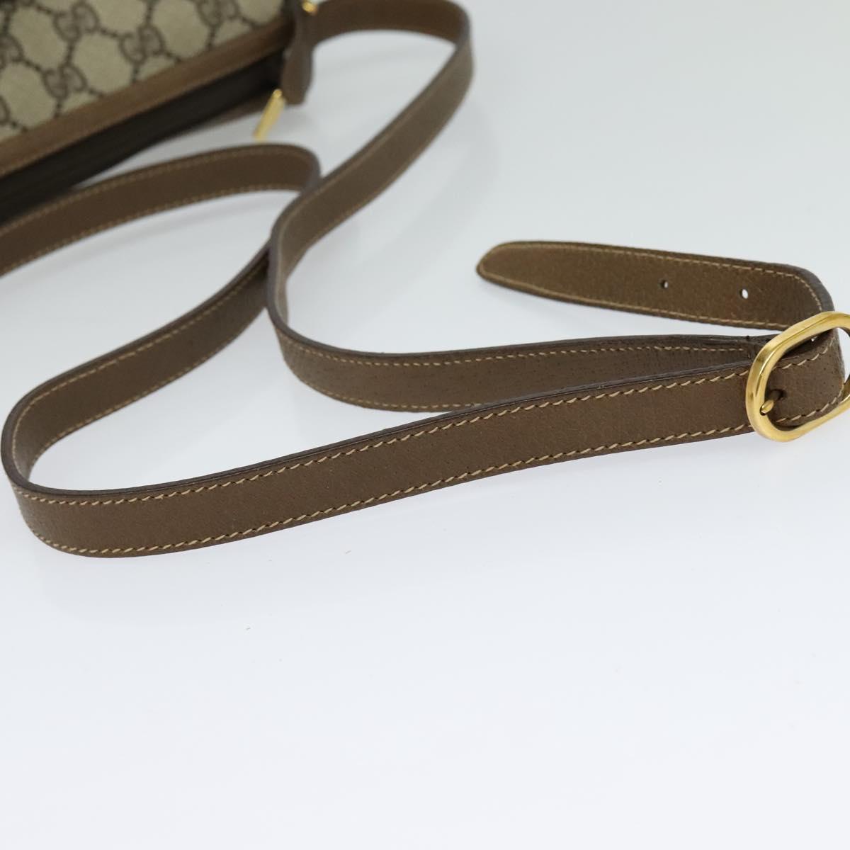 GUCCI GG Supreme Web Sherry Line Shoulder Bag PVC Beige 56 02 032 Auth BA2084