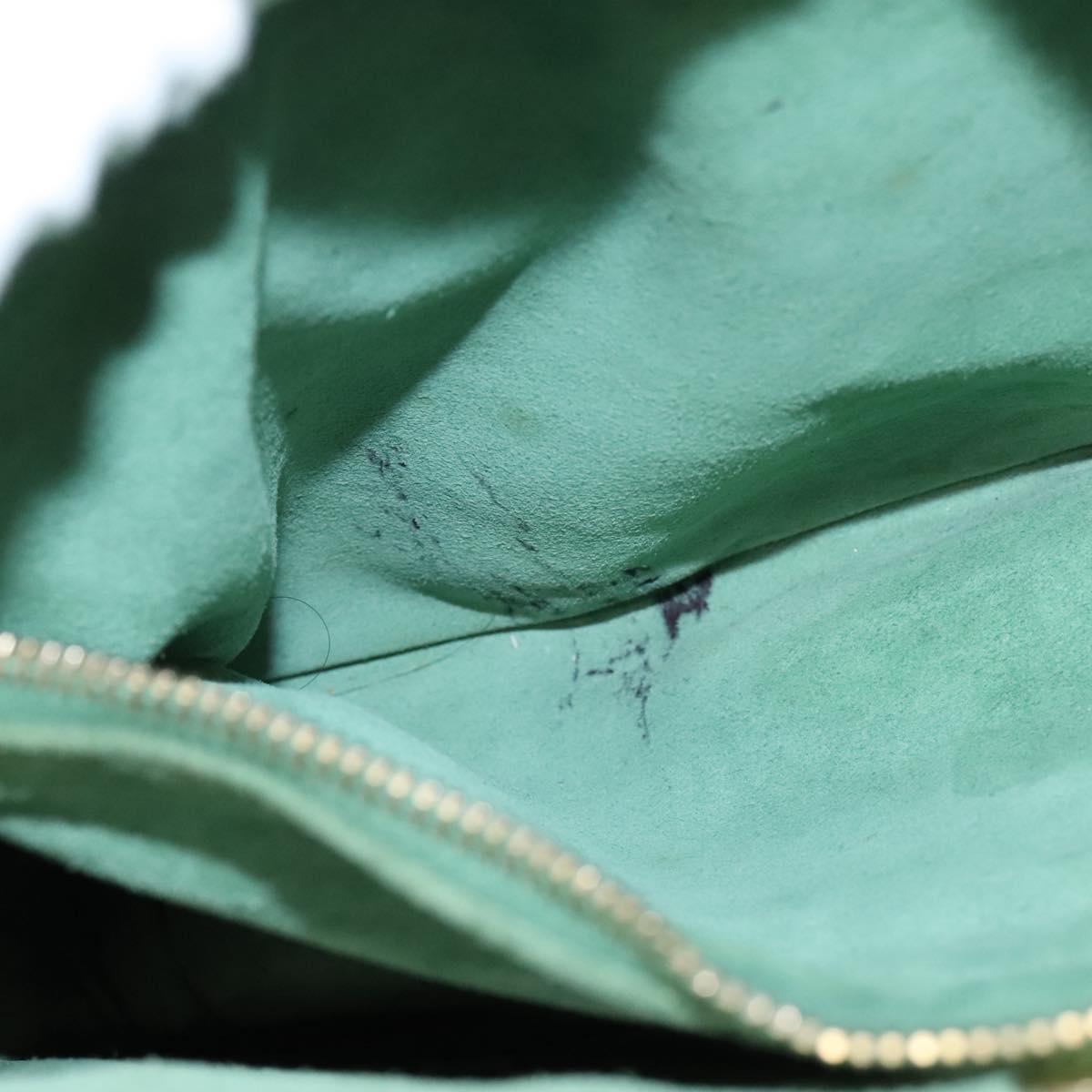 SAINT LAURENT Hand Bag Leather Navy Gold 197149 Auth BA2091