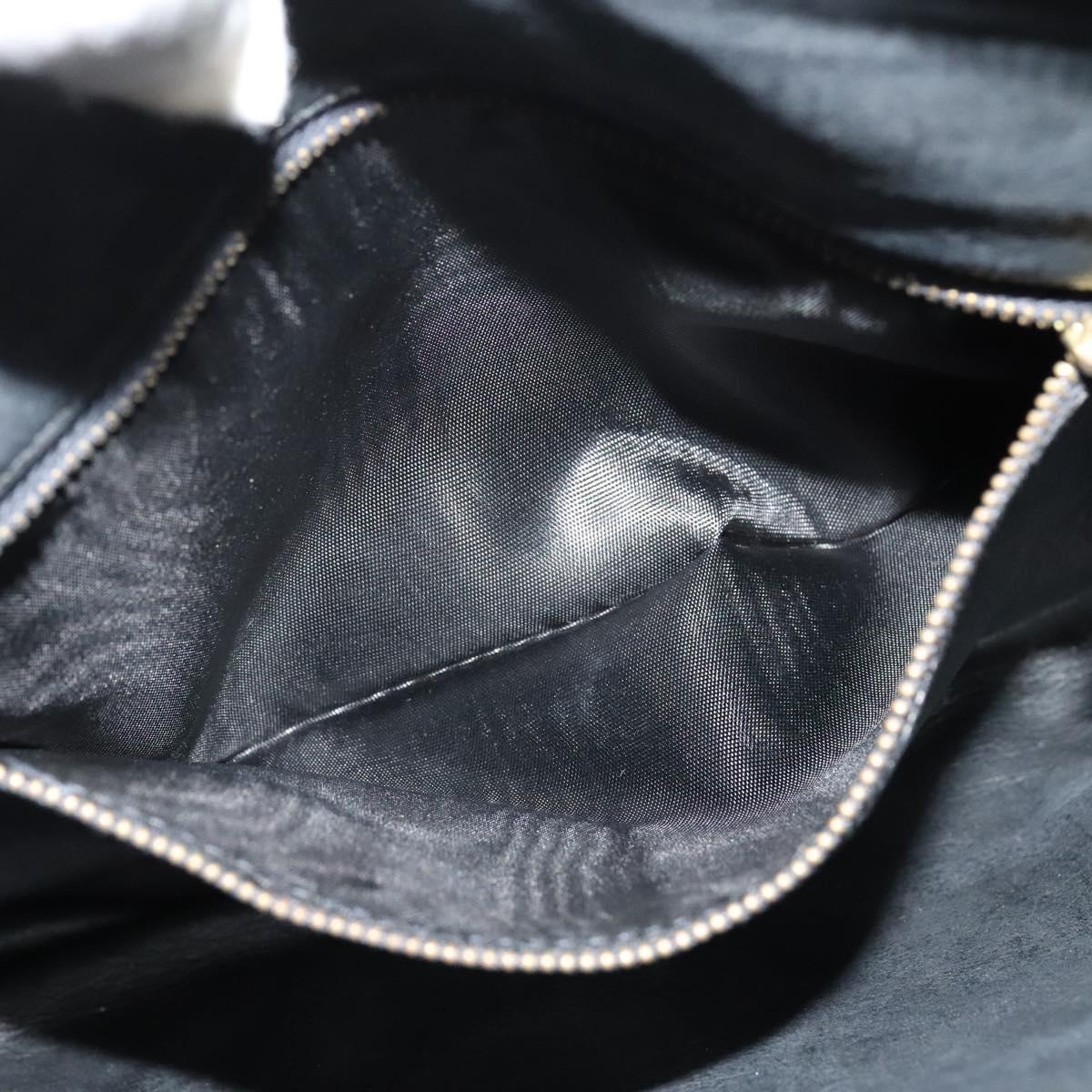 CELINE Hand Bag Suede Leather Gray Gold Auth BA2092