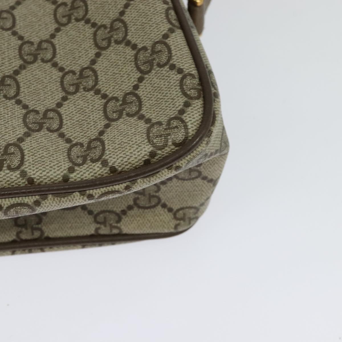 GUCCI GG Supreme Web Sherry Line Shoulder Bag PVC Beige 66 02 049 Auth BA2105
