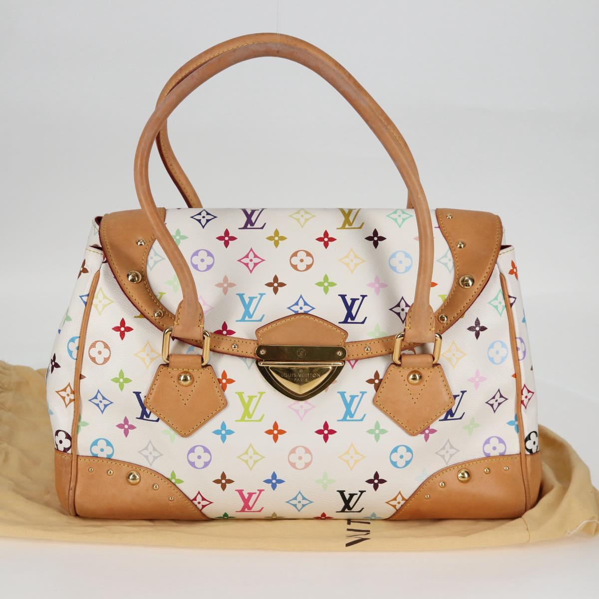 LOUIS VUITTON Monogram Multicolor Beverly GM Hand Bag White M40201 Auth BA2117V