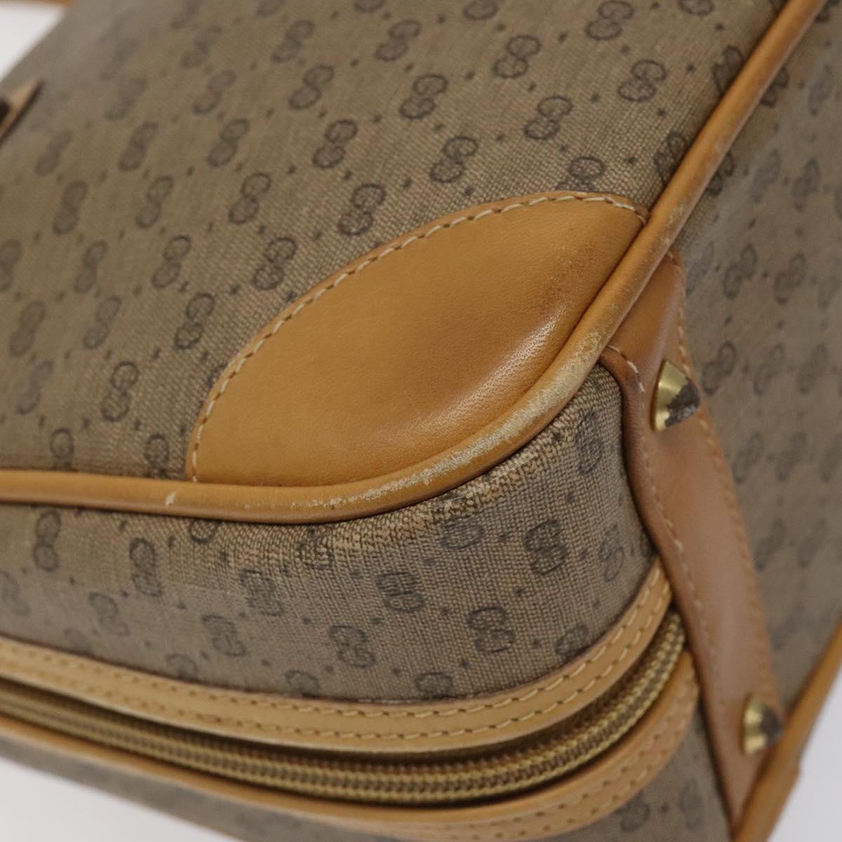 GUCCI Micro GG Supreme Hand Bag PVC Beige Gold 000 39 0030 Auth BA2146