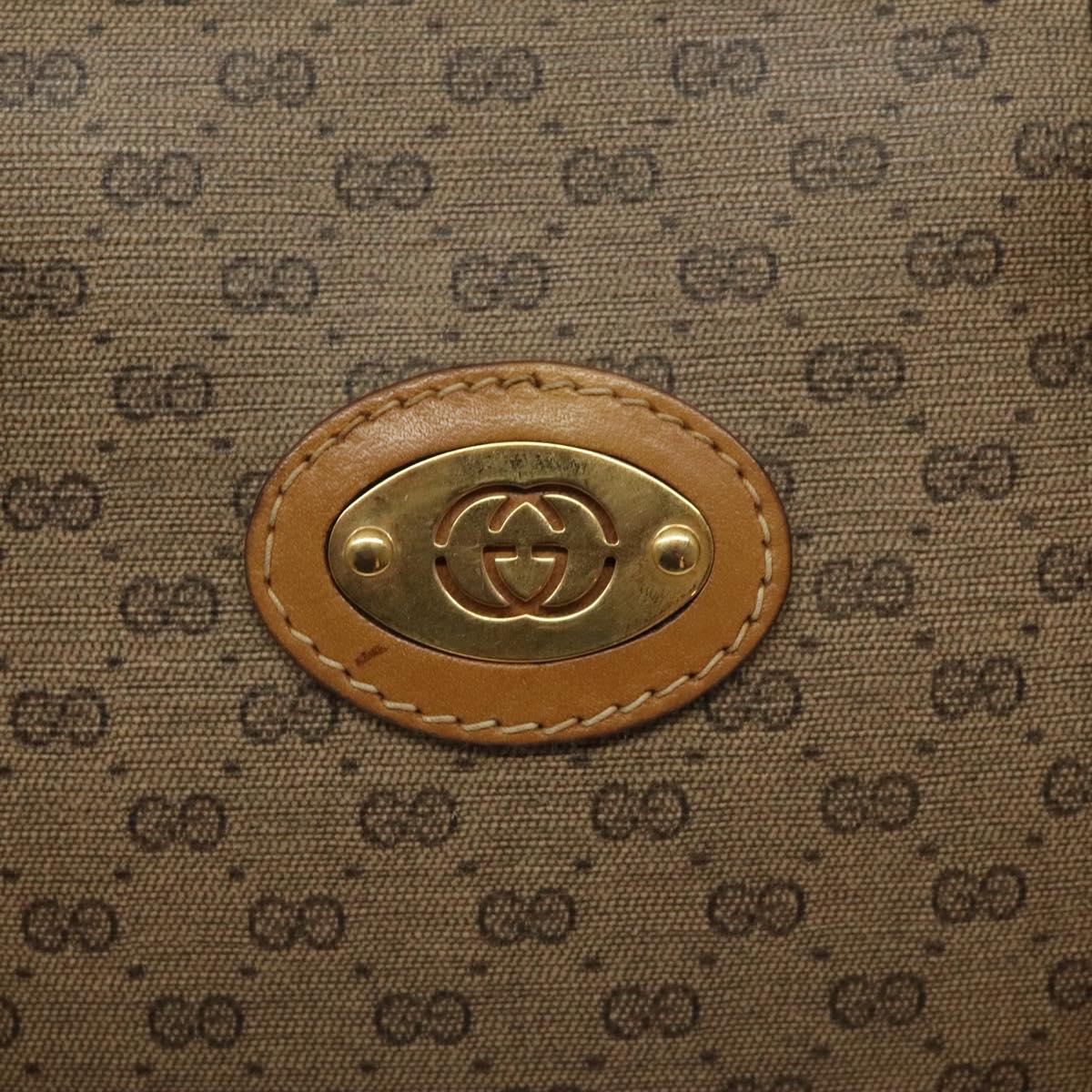 GUCCI Micro GG Supreme Hand Bag PVC Beige Gold 000 39 0030 Auth BA2146