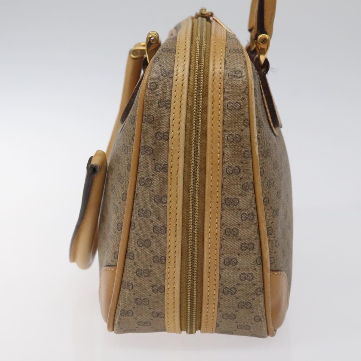GUCCI Micro GG Supreme Hand Bag PVC Beige Gold 000 39 0030 Auth BA2146