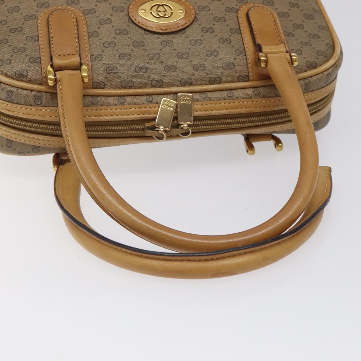 GUCCI Micro GG Supreme Hand Bag PVC Beige Gold 000 39 0030 Auth BA2146