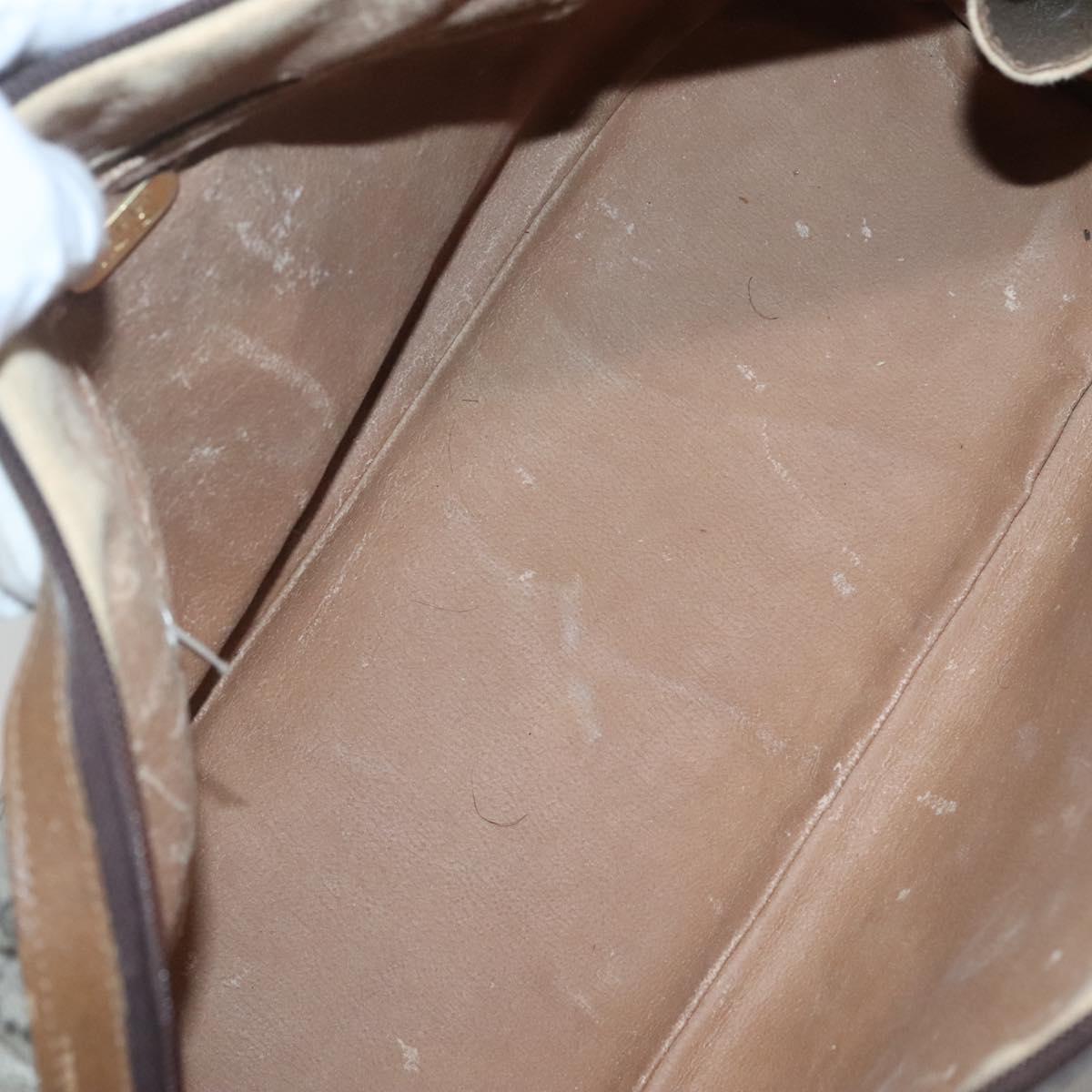 GUCCI GG Plus Supreme Boston Bag PVC Beige Gold Auth BA2149