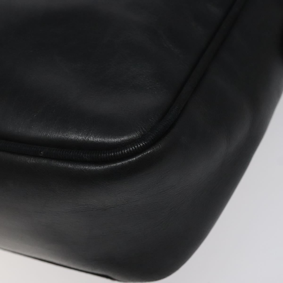 Salvatore Ferragamo Shoulder Bag Leather Black Gold Auth BA2152