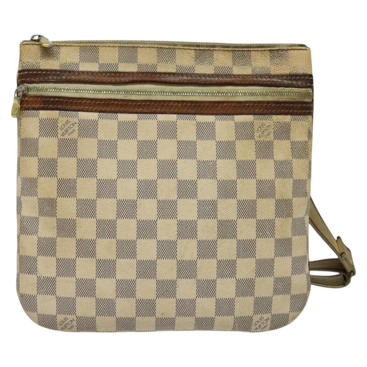 LOUIS VUITTON Damier Azur Pochette Bosphore Shoulder Bag N51112 LV Auth BA2172