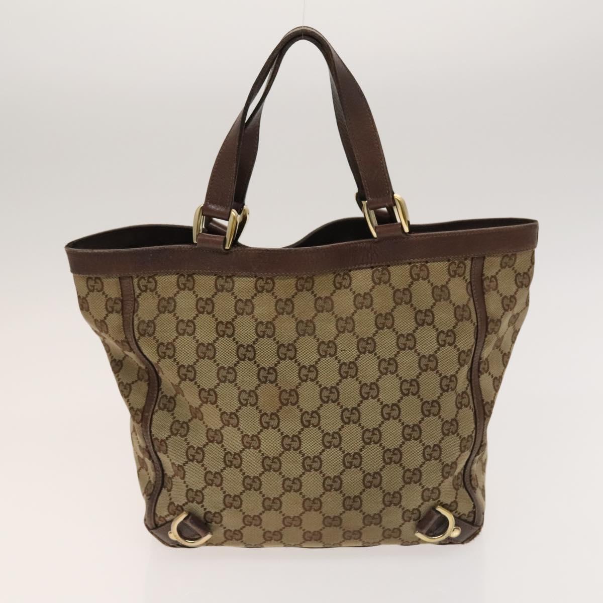 GUCCI GG Canvas Abbey Tote Bag 2Set Beige Gold Auth BA2173