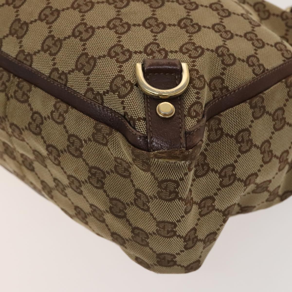 GUCCI GG Canvas Abbey Tote Bag 2Set Beige Gold Auth BA2173