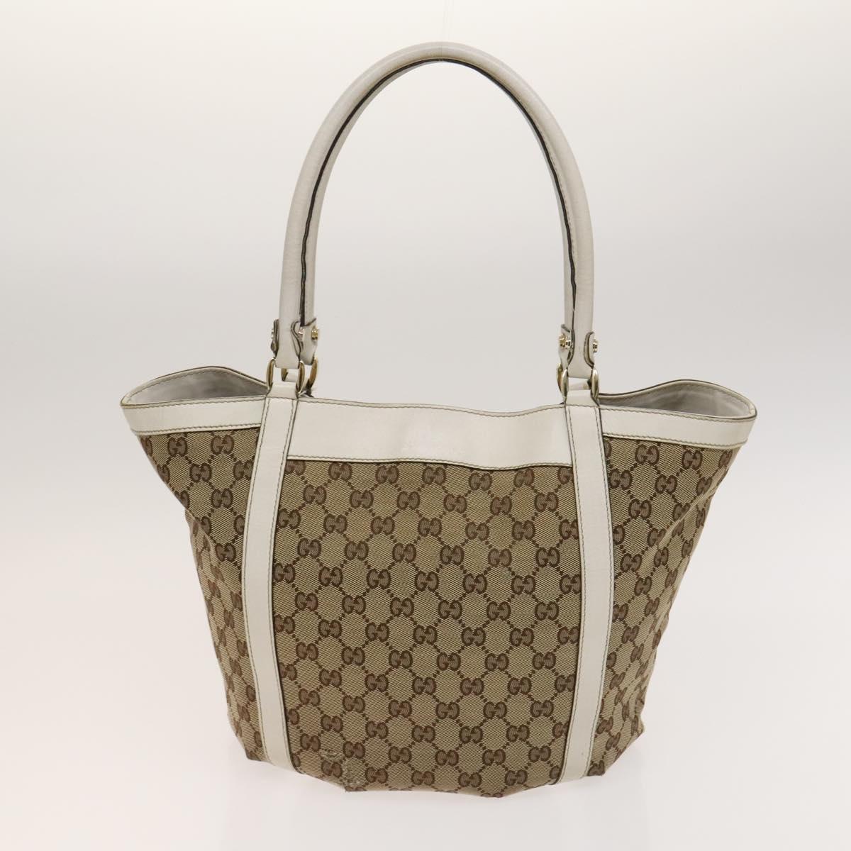GUCCI GG Canvas Abbey Tote Bag 2Set Beige Gold Auth BA2173