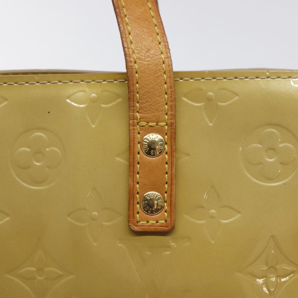 LOUIS VUITTON Monogram Vernis Reade PM Hand Bag Beige M91334 LV Auth BA2210