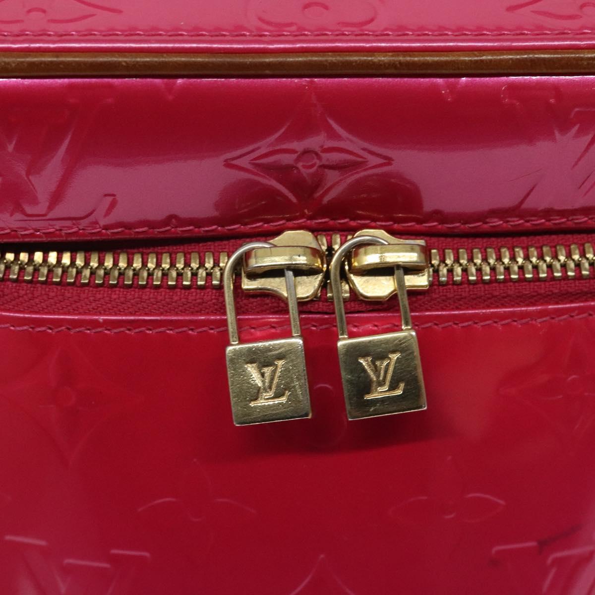 LOUIS VUITTON Monogram Vernis Sullivan Vertical Bag Pink M91259 LV Auth BA2213