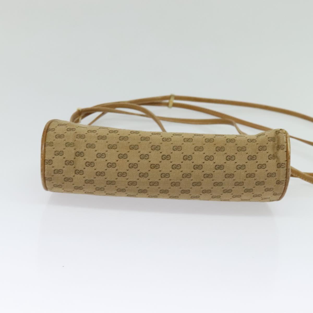GUCCI Micro GG Supreme Shoulder Bag PVC Beige Gold 001 261 1053 Auth BA2223