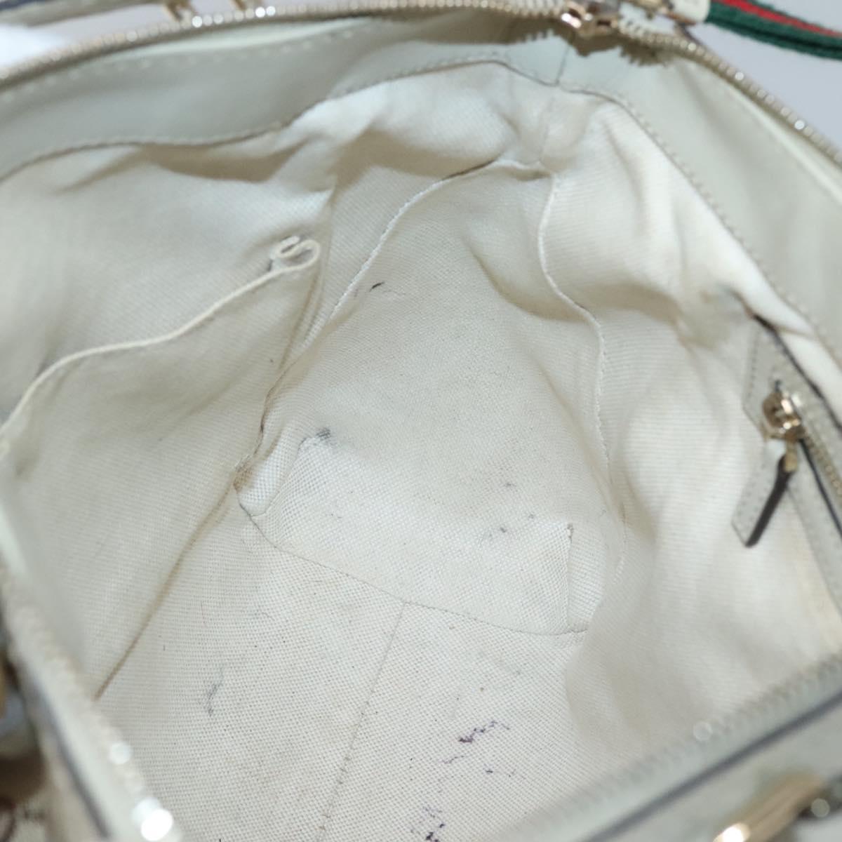 GUCCI GG Canvas Web Sherry Line Hand Bag 2way Beige Gold 269894 Auth BA2226