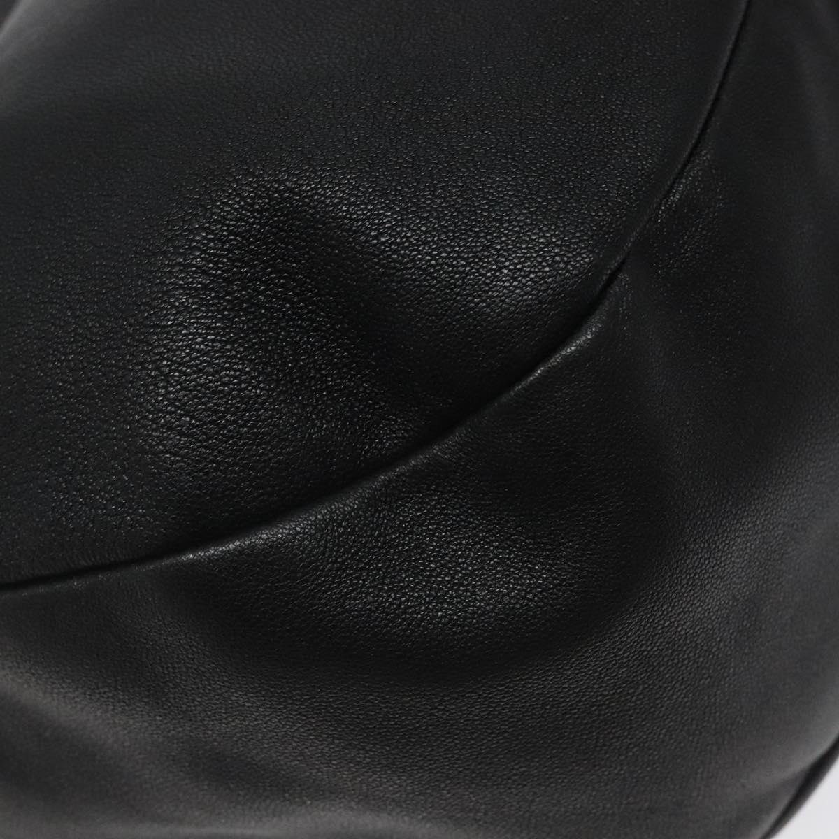 Salvatore Ferragamo Shoulder Bag Leather Black Gold Auth BA2245