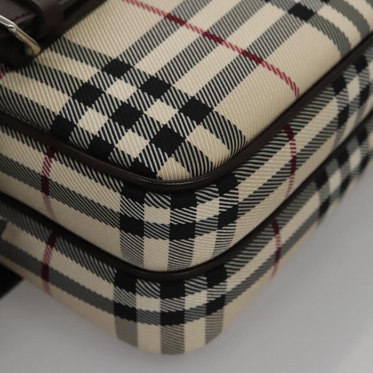 BURBERRY Nova Check Clutch Bag Nylon Beige Auth BA224AV