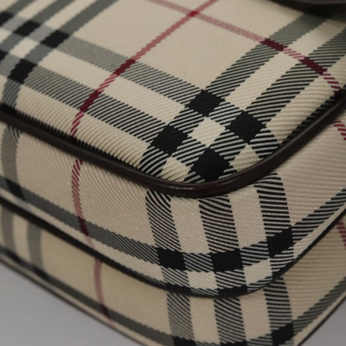 BURBERRY Nova Check Clutch Bag Nylon Beige Auth BA224AV