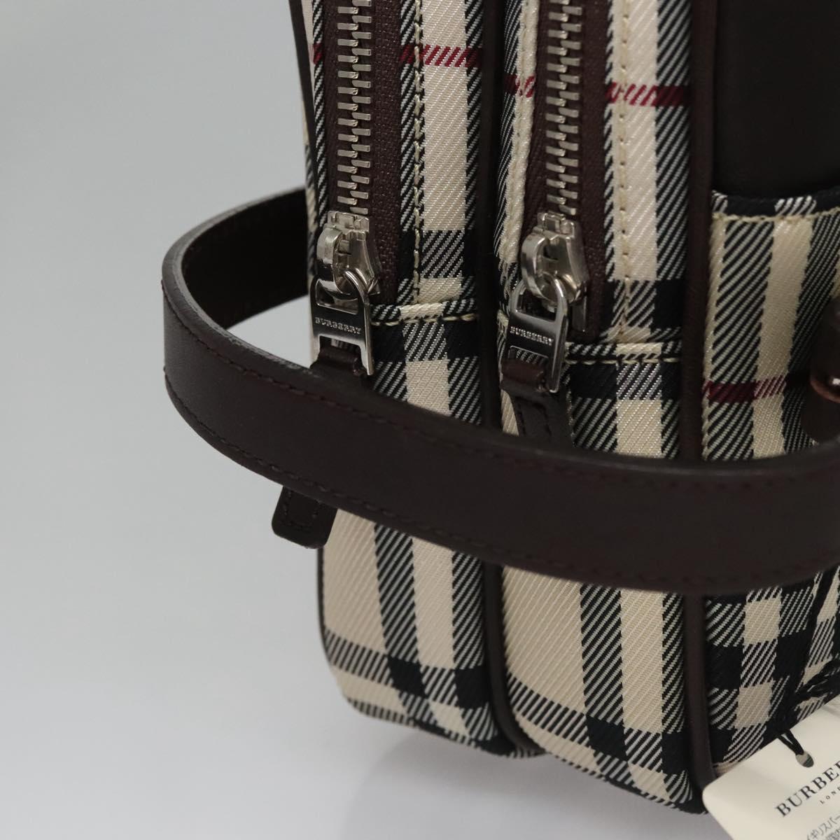 BURBERRY Nova Check Clutch Bag Nylon Beige Auth BA224AV