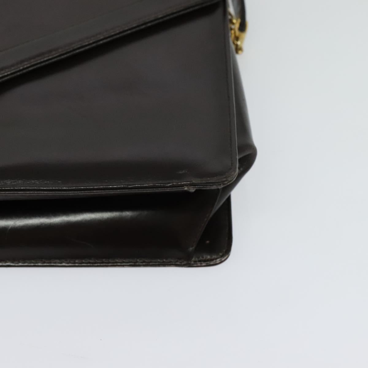 Christian Dior Shoulder Bag Leather Brown Gold Auth BA2252