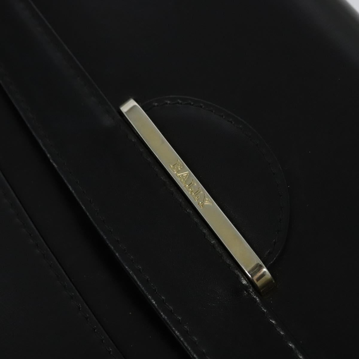 BALLY Shoulder Bag Leather Black Gold Auth BA2261