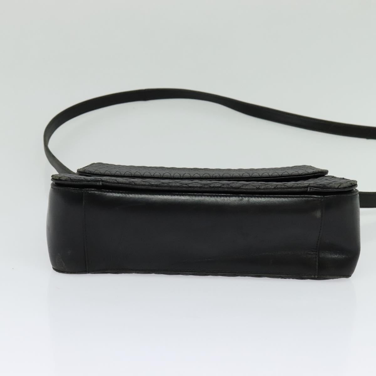 BALLY Hand Bag Leather 2way Black Gold Auth BA2262