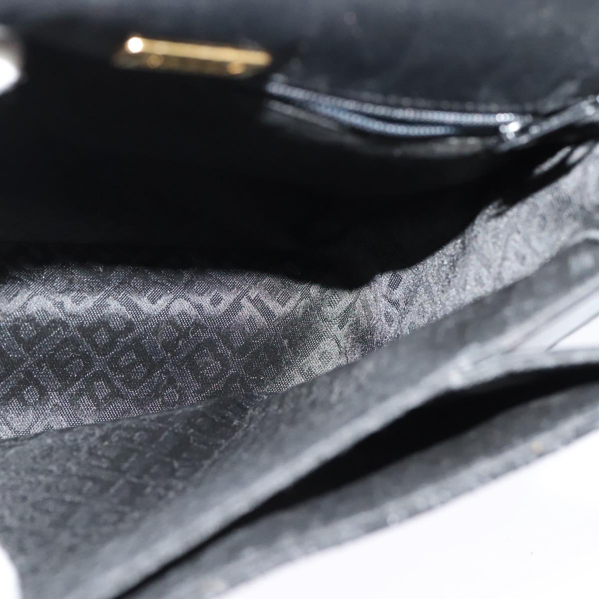 BALLY Hand Bag Leather 2way Black Gold Auth BA2262