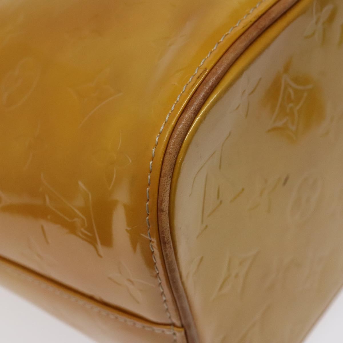 LOUIS VUITTON Monogram Vernis Houston Hand Bag Beige M91004 LV Auth BA2272