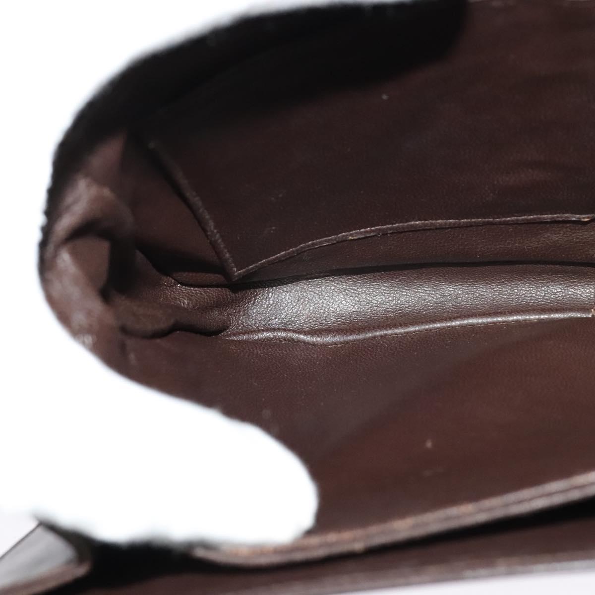 CELINE C Sulky Shoulder Bag Canvas Brown Gold Auth BA2276