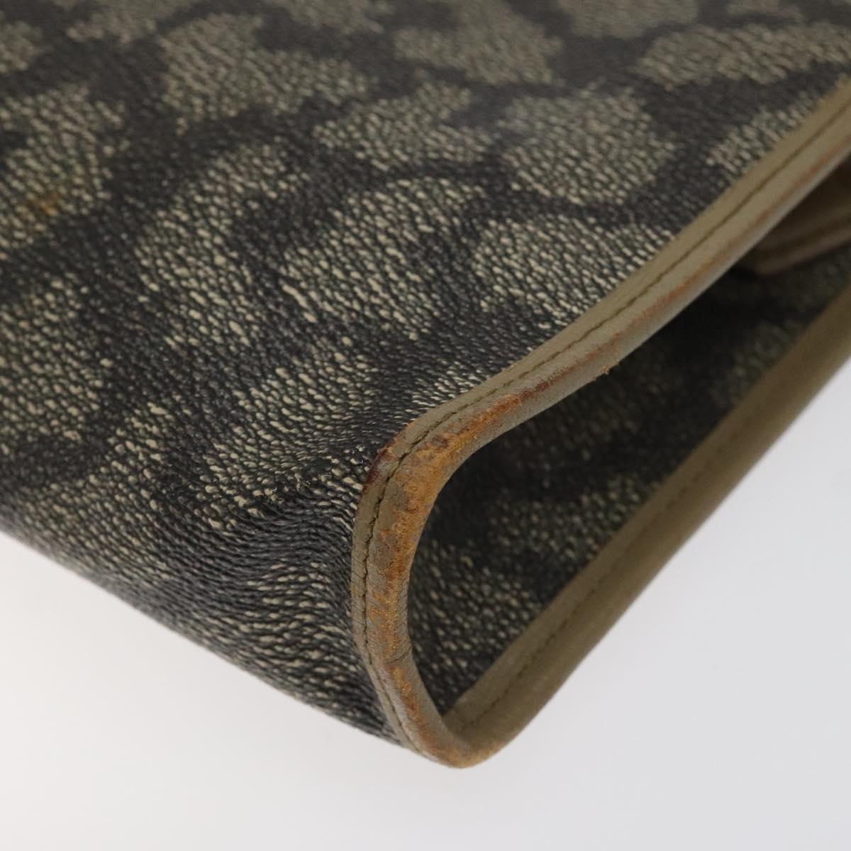 SAINT LAURENT Clutch Bag PVC Leather Beige Auth BA2278