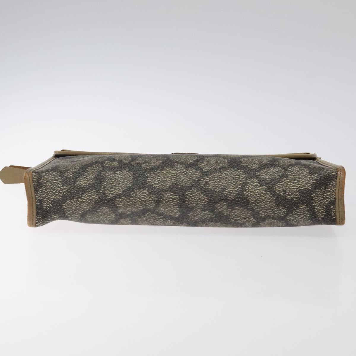 SAINT LAURENT Clutch Bag PVC Leather Beige Auth BA2278