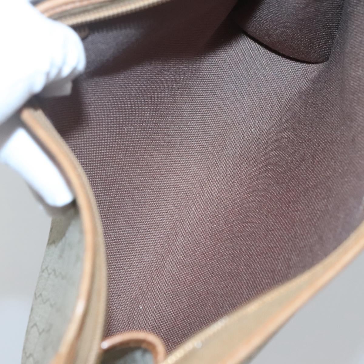 Christian Dior Honeycomb Canvas Clutch Bag PVC Beige Auth BA2283