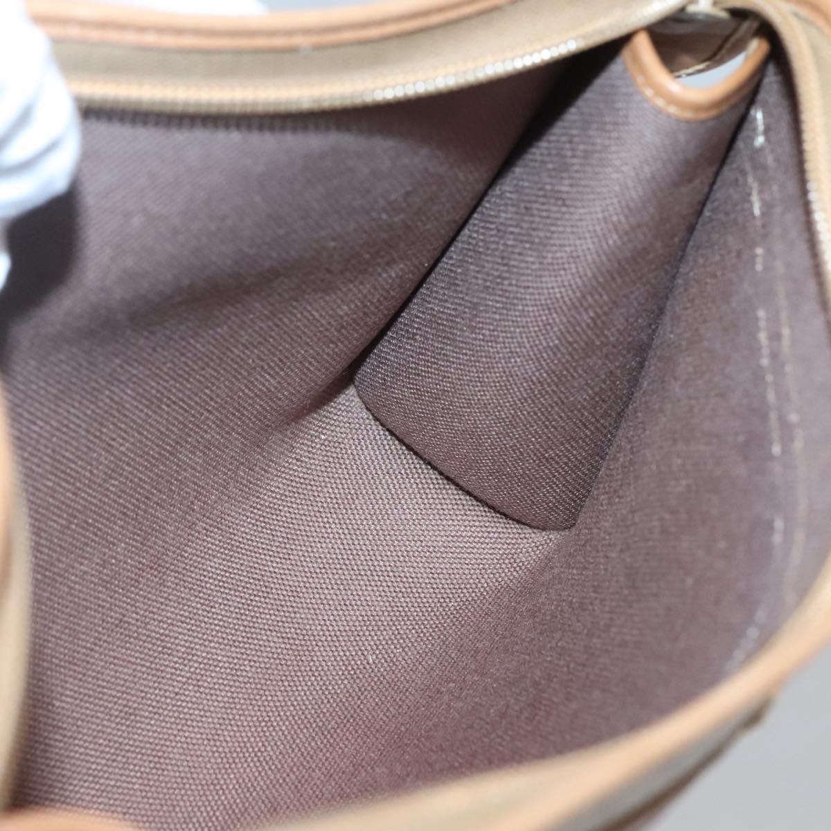 Christian Dior Honeycomb Canvas Clutch Bag PVC Beige Auth BA2283