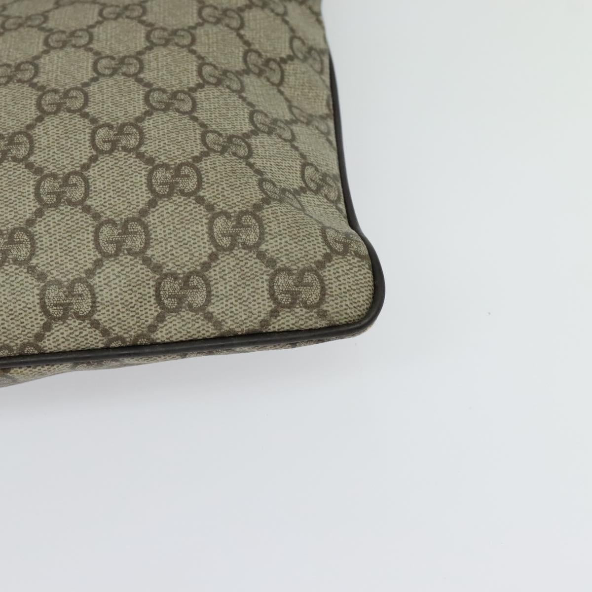 GUCCI GG Supreme Shoulder Bag PVC Beige Gold 141626 Auth BA2287