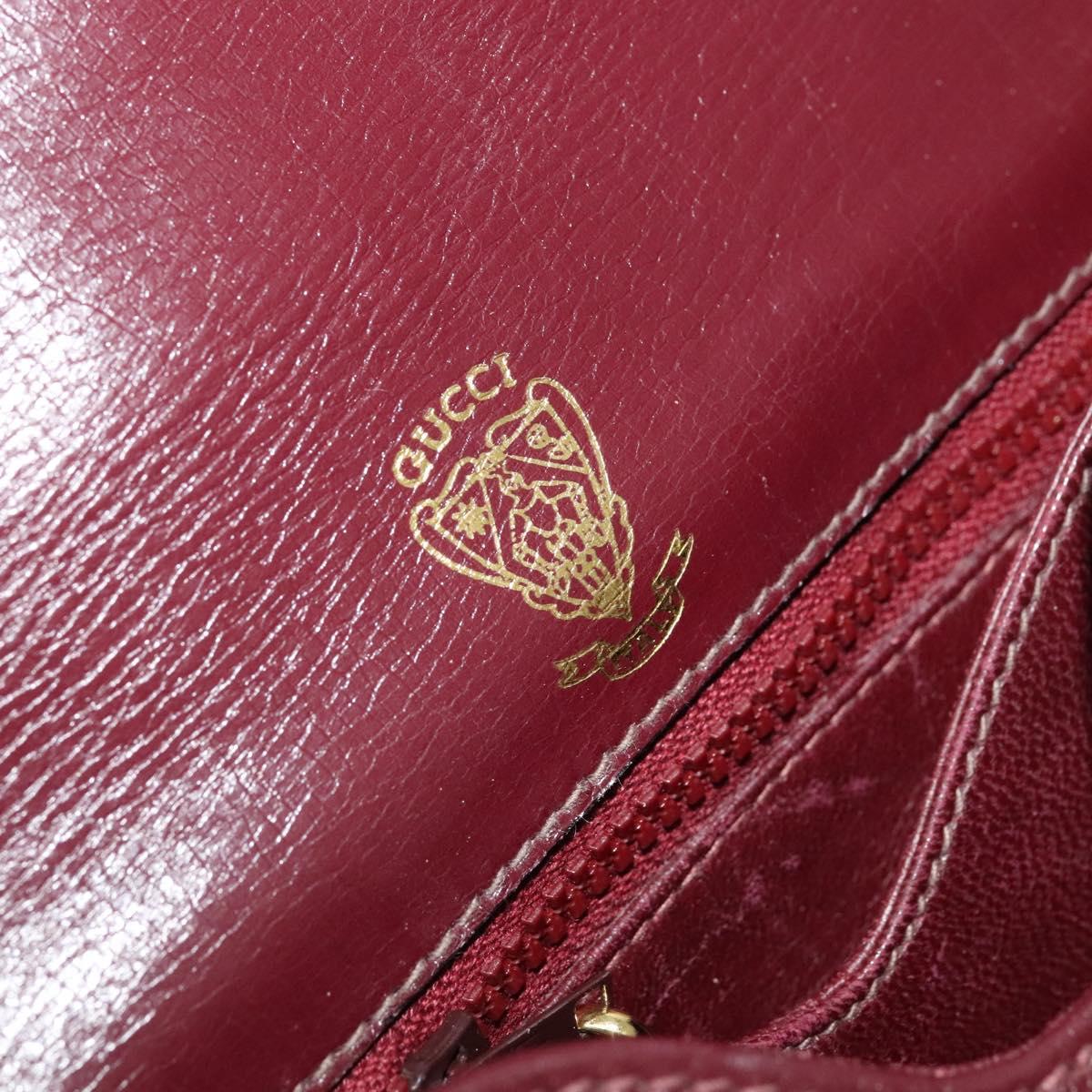 GUCCI Micro GG Canvas Shoulder Bag Red Gold Auth BA2289