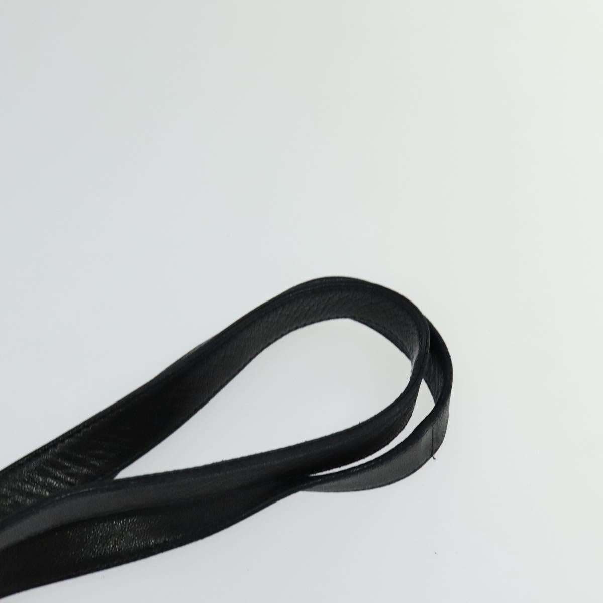 BALLY Shoulder Bag Leather Black Gold Auth BA2292