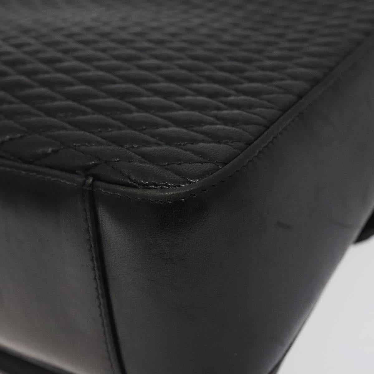 BALLY Hand Bag Leather Black Gold Auth BA2293