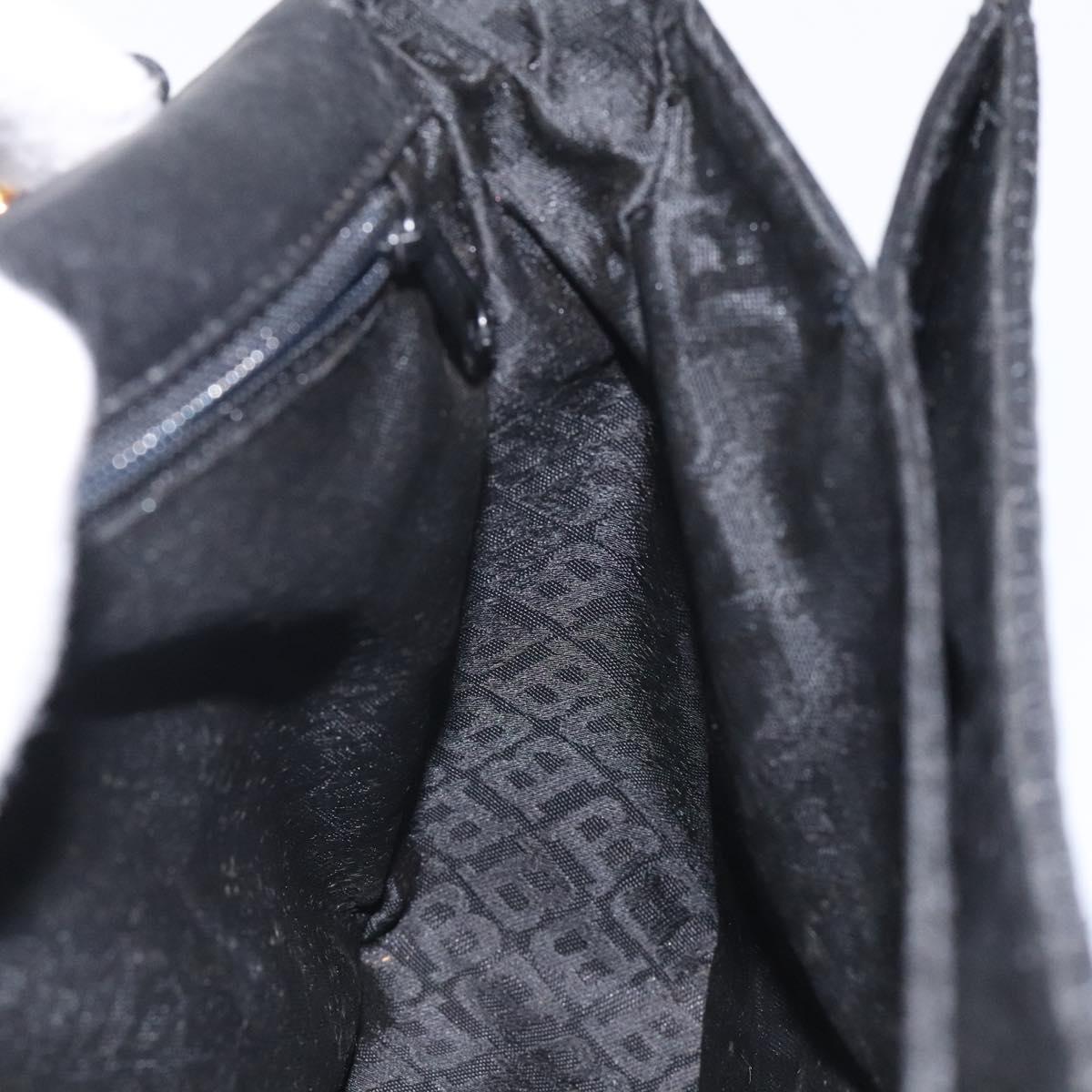 BALLY Hand Bag Leather Black Gold Auth BA2293