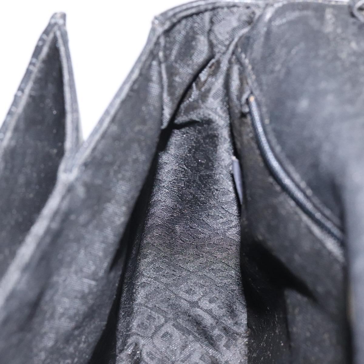 BALLY Hand Bag Leather Black Gold Auth BA2293