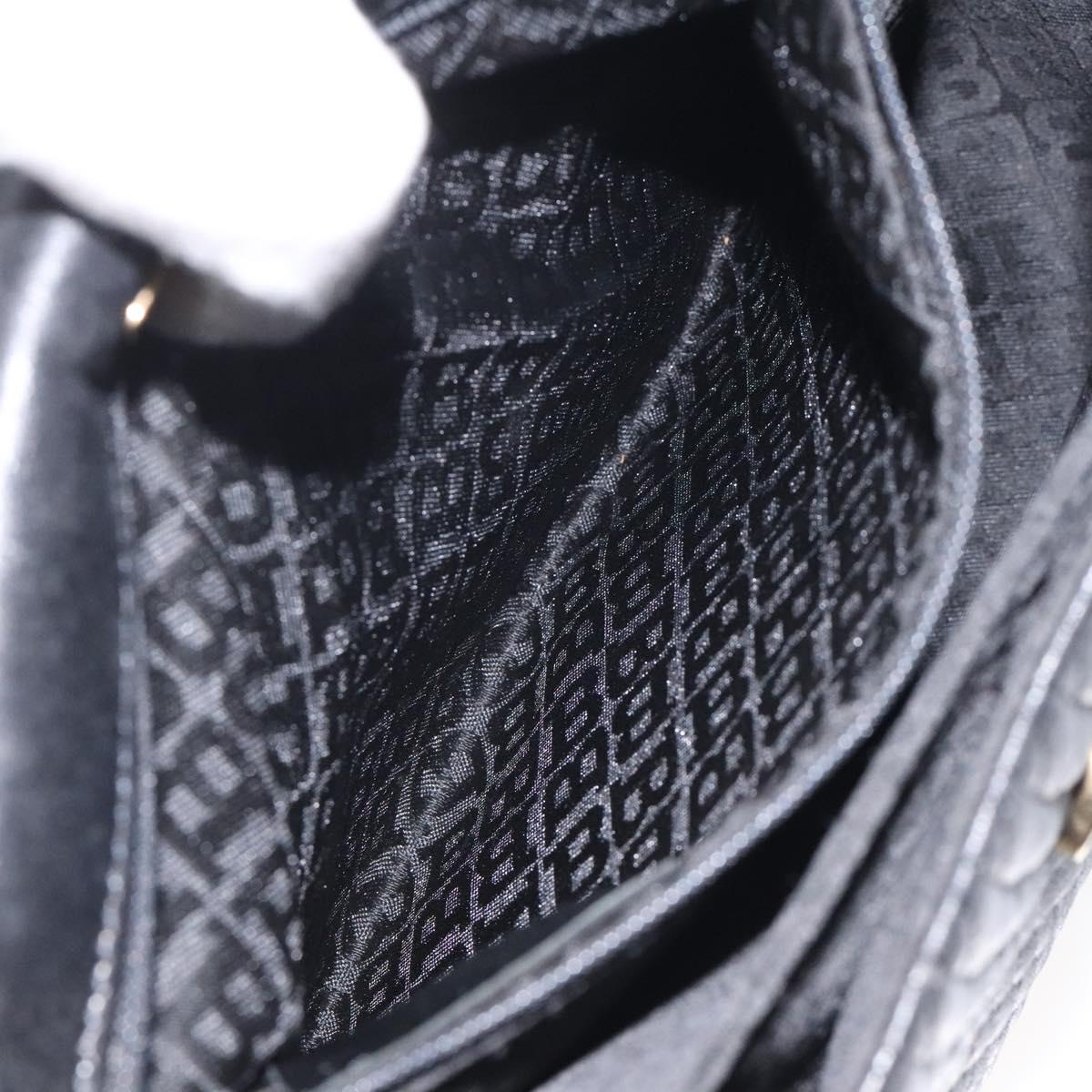 BALLY Hand Bag Leather Black Gold Auth BA2293