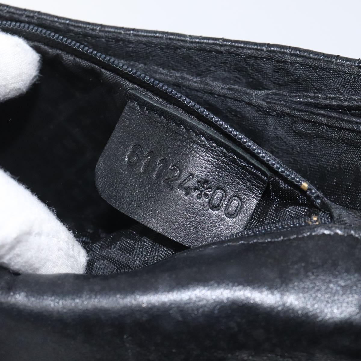 BALLY Hand Bag Leather Black Gold Auth BA2293